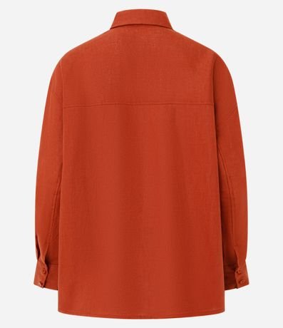 Camisa Oversized en Lino con Bolsillo en el Pecho 7