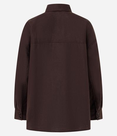 Camisa Oversized en Lino con Bolsillo en el Pecho 7