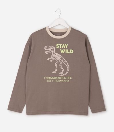 Pijama Largo Infantil con Estampado Dinosaurio y de Cuadros – Talle 5 a 14 años 3