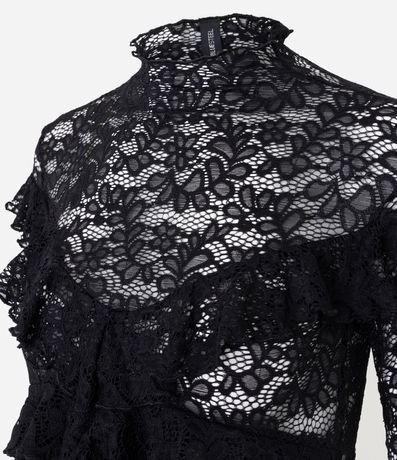 Blusa de Encaje Manga Larga con Volados 6