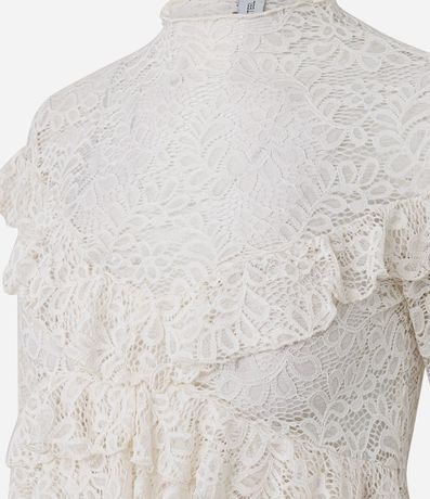 Blusa de Encaje Manga Larga con Volados 6
