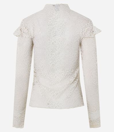 Blusa de Encaje Manga Larga con Volados 7