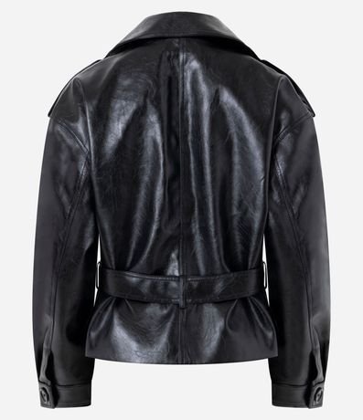 Campera Trench Coat en PU con Cinturón 7