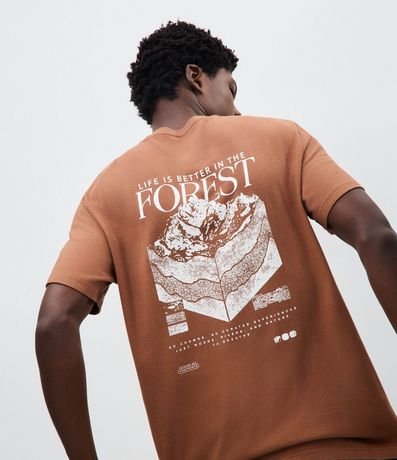 Remera Comfort en Algodón con Estampa de Mapa Forest 4