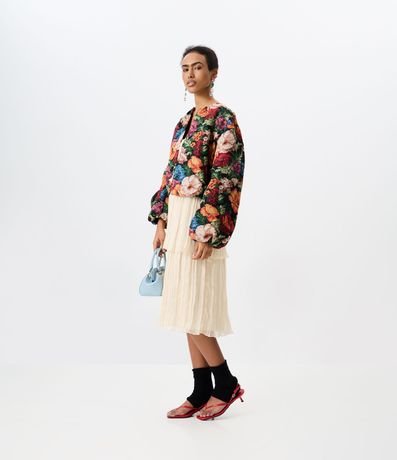 Vestido Evasê Midi en Chiffon con Capas 2