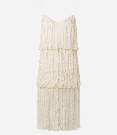 Vestido Evasê Midi en Chiffon con Capas 7