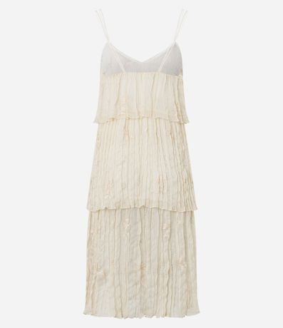 Vestido Evasê Midi en Chiffon con Capas 9