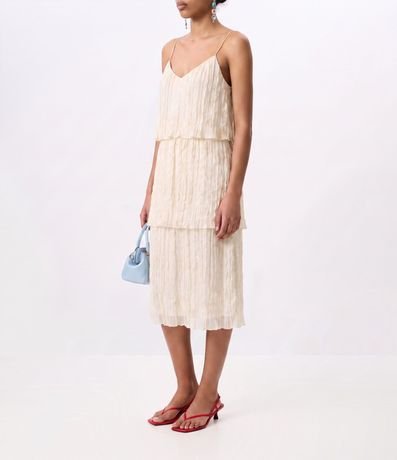 Vestido Evasê Midi en Chiffon con Capas 4