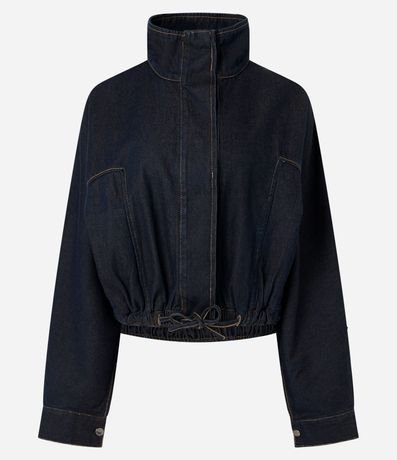 Jaqueta Femenina Bomber en Denim con Ajuste y Cierre 5