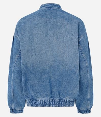 Campera Bomber en Jeans con Puños Ajustados y Botones 6