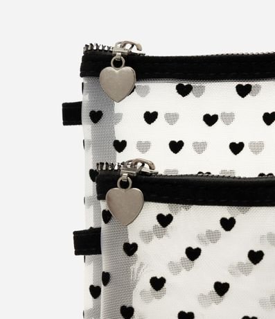 Kit 02 Neceser con Estampado de Corazón 3