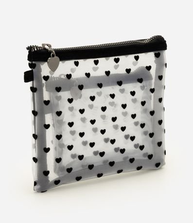 Kit 02 Neceser con Estampado de Corazón 5