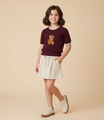 Short Pollera Liso con Pliegues - Talle 5 a 16 años