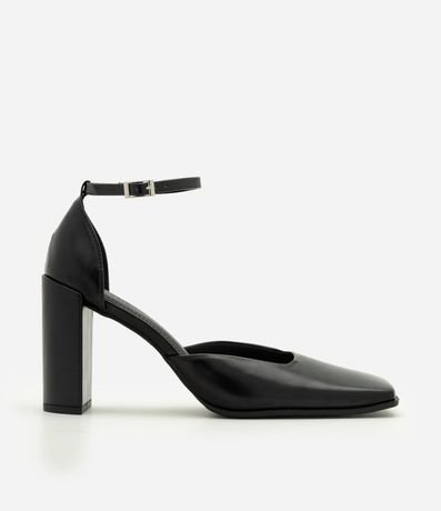 Zapato en PU con Taco Bloque y Punta Cuadrada 1