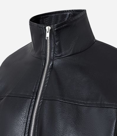 Campera en PU con Cuello Alto y Bajo con Elástico 2