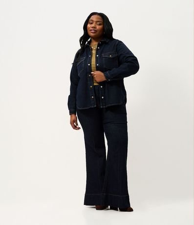 Camisa Overshirt Jeans con Botones Curve & Plus Size 2
