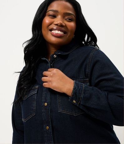 Camisa Overshirt Jeans con Botones Curve & Plus Size 3