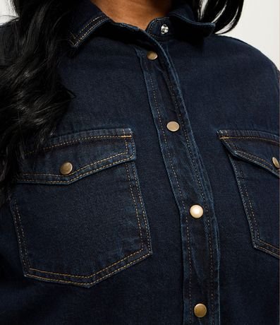 Camisa Overshirt Jeans con Botones Curve & Plus Size 4