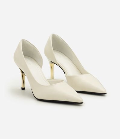Zapato Tacones en PU con Salto Alto Cromado 2