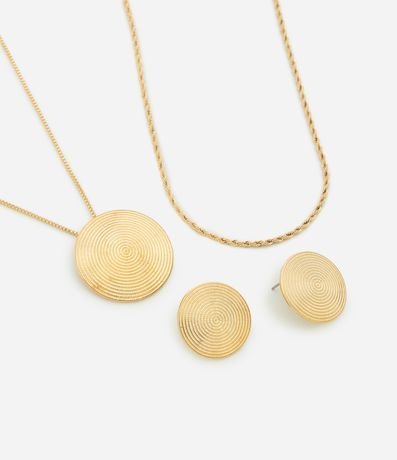 Conjunto de Collar Capas y Caravana con Colgante Circular