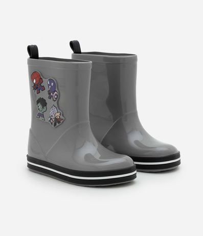 Bota de Lluvia Infantil con Estampa de Mini Héroes Marvel - Talle 21 até 28