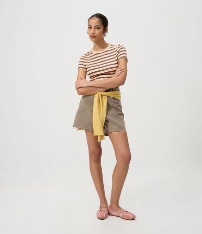 Blusa en Algodón con Estampa Rayada 2