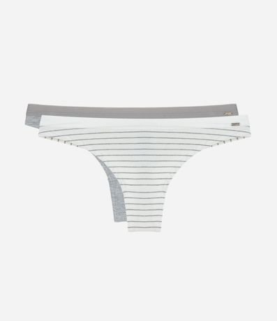 Kit 02 Bombachas Bikini Hilo Doble en Algodón