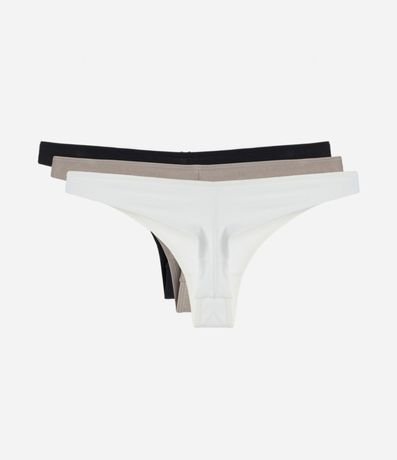 Kit 03 Bombachas Bikini Hilo en Algodón con Moña 2
