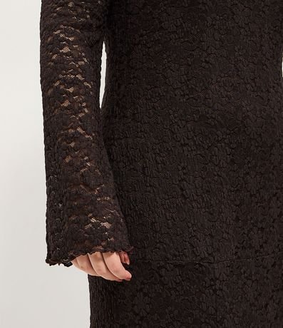 Vestido en Encaje de Manga Larga Flare Curve & Plus Size 4