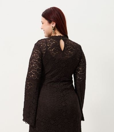 Vestido en Encaje de Manga Larga Flare Curve & Plus Size 5