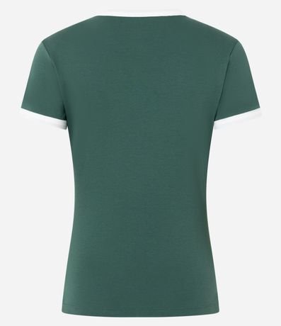 Blusa Baby Look con Mangas y Cuello Contrastantes 2