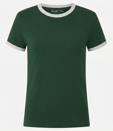 Blusa Baby Look con Mangas y Cuello Contrastantes 2