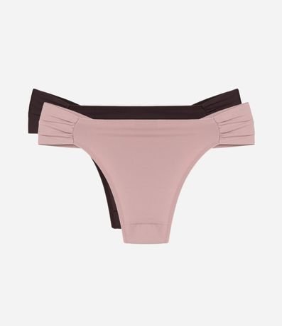 Kit 02 Bombachas Bikini Lateral Drapeada en Microfibra 2