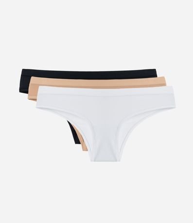 Kit 03 Bombachas Bikini en Microfibra sin Estampa