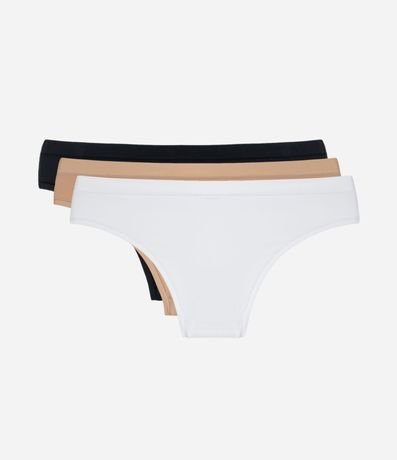 Kit 03 Bombachas Bikini en Microfibra sin Estampa 2
