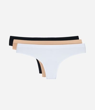 Kit 03 Bombachas Bikini hilo en Microfibra sin Estampado