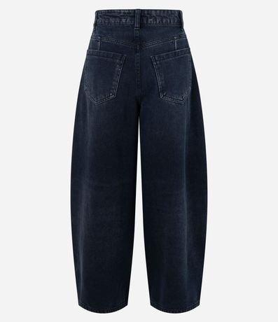 Pantalón Barrel Jeans con Cintura Alta y Lavado Desteñido 2