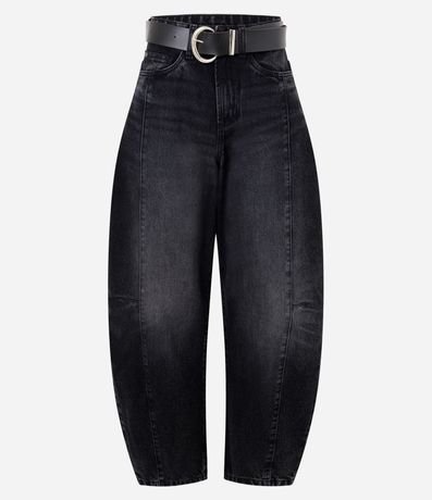 Pantalón Baggy Balloon en Jeans con Cinturón en PU 5