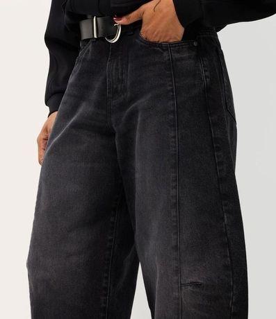 Pantalón Baggy Balloon en Jeans con Cinturón en PU 3