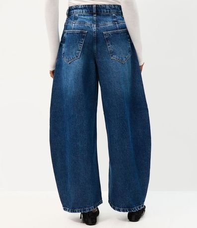 Pantalón Barrel en Jeans con Cintura Alta y Recortes Laterales 4