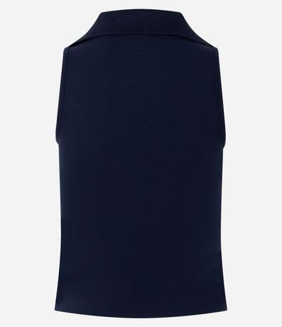Blusa Polo en Escote V sin Mangas 2