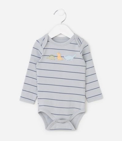 Body Bebé Rayas con Estampa de Dinosaurios – Talle 0 a 18 Meses 2