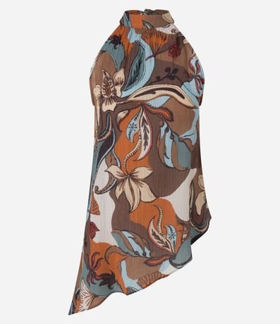 Blusa Halter en Viscosa con Bajo Assimétrica