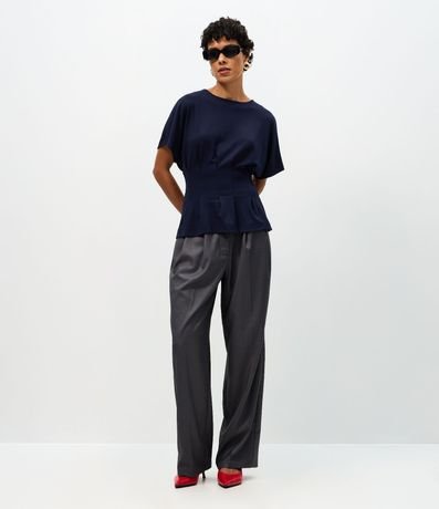 Blusa Peplum Estructurada con Pliegues Delanteros 2