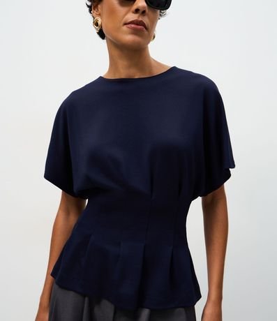 Blusa Peplum Estructurada con Pliegues Delanteros 4