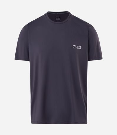 Remera Regular en Poliamida con Tecnologia Dry y Estampa Lettering Seeking My Highs 5