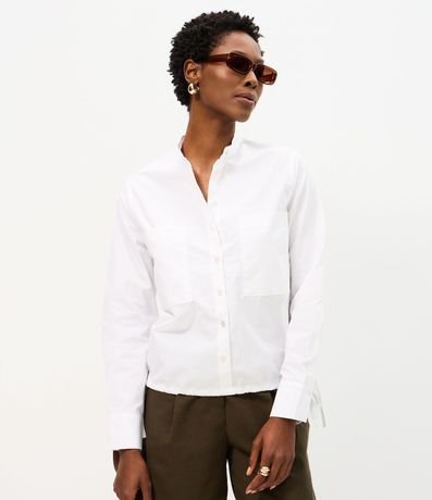 Camisa en Tricolina con Bolsillos Delanteros y Regulador