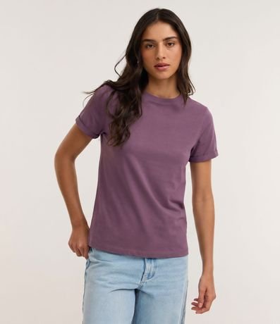 Remera en Media Malla con Manga Corta Doblada