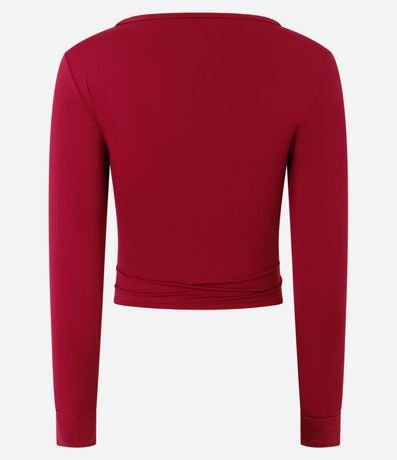 Blusa Cropped Deportiva en Microfibra con Abertura Para Polegar 7