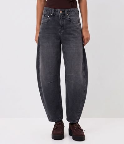 Pantalón Baggy Balloon en Jeans con Cintura Mediana y Recorte Lateral 2